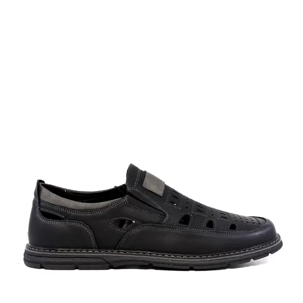 Pantofi loafer bărbați Benvenuti negri din piele nabuck 1329BPF110N