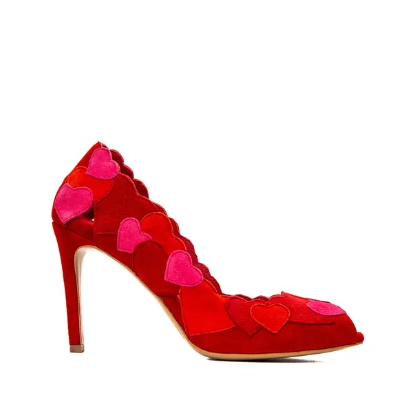Pantofi Love Me Piele Intoarsa, Rosii, Editie Limitata - 38 / 9.5 cm