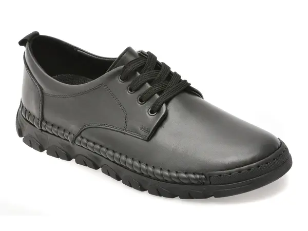 Pantofi OTTER negri, DD1106, din piele naturala