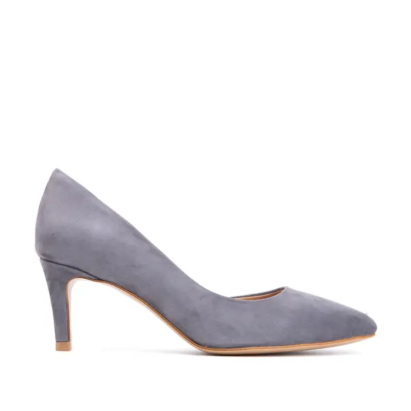Pantofi Samantha Piele Intoarsa, Gri - 34 / 11 cm