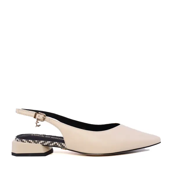 Pantofi slingback femei Luca di Gioia bej din piele 1261DD8832BE