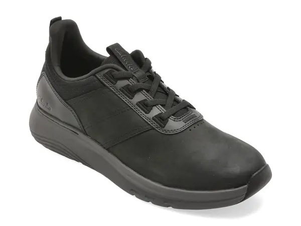 Pantofi sport CLARKS negri, MOTION TREK LX, din piele naturala
