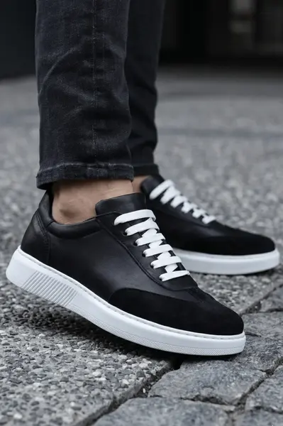 Pantofi Sport din Piele Naturala Negri - IGO BLACK