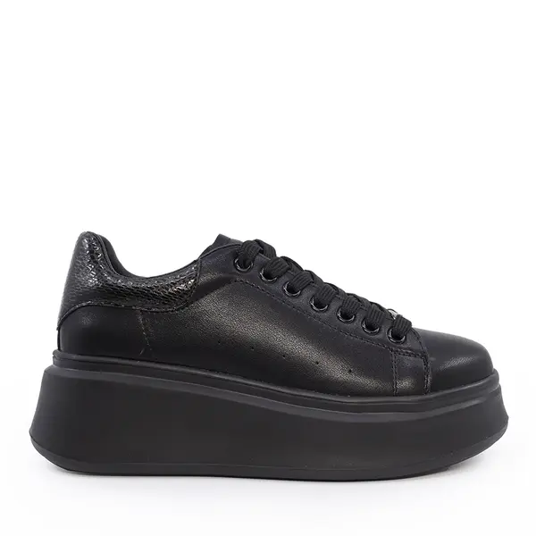 Pantofi sport femei Benvenuti negri din piele 3742dp002n