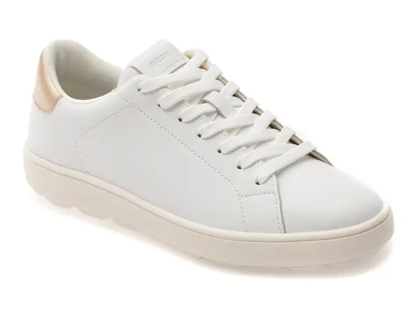 Pantofi sport GEOX albi, D65PJA, din piele naturala