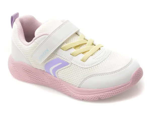 Pantofi sport GEOX albi, J36FWB, din material textil