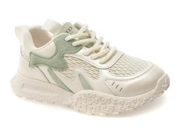 Pantofi sport GRYXX albi, 106, din material textil si piele naturala