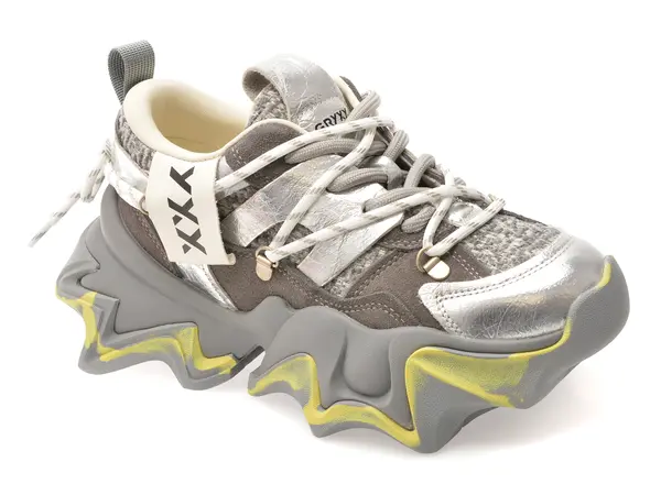 Pantofi sport GRYXX gri, 1008612, din material textil si piele naturala