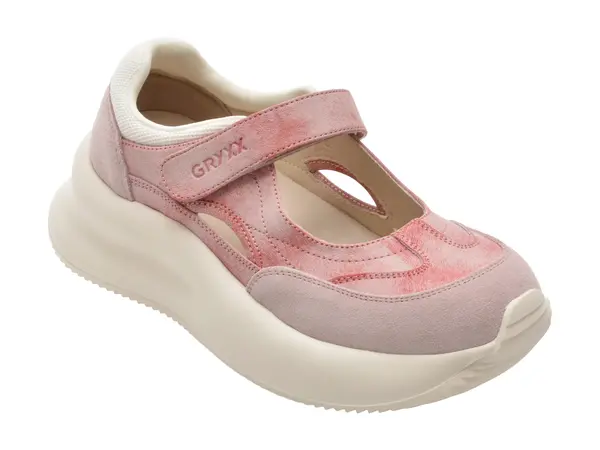 Pantofi sport GRYXX roz, 5L108, din piele naturala