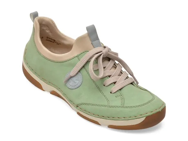 Pantofi sport RIEKER verzi, 55950, din piele ecologica