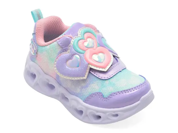 Pantofi sport SKECHERS mov, HEART LIGHTS, din material textil