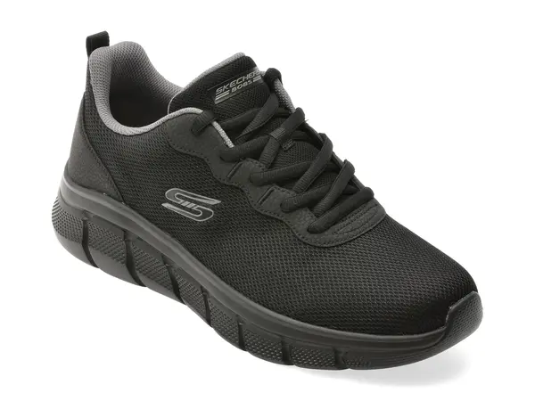 Pantofi sport SKECHERS negri, BOBS B FLEX, din material textil