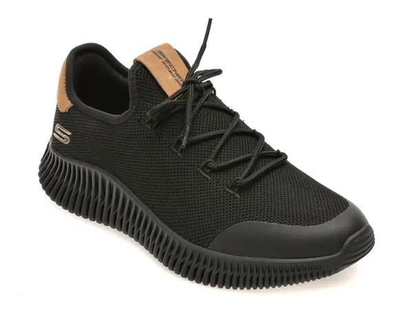 Pantofi sport SKECHERS negri, BOBS GEO, din material textil