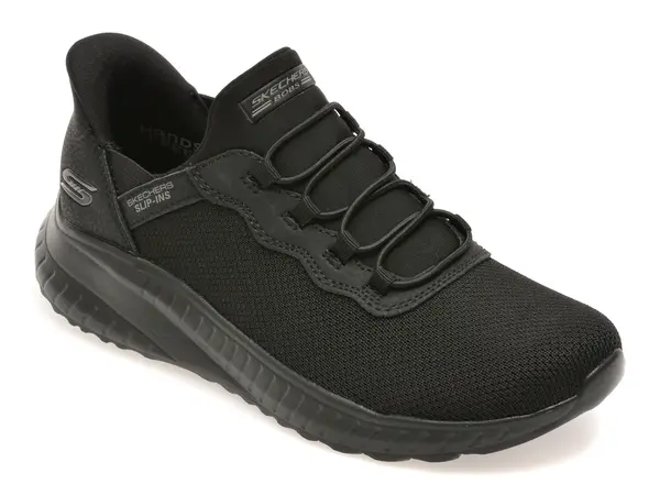 Pantofi sport SKECHERS negri, BOBS SQUAD CHAOS, din material textil