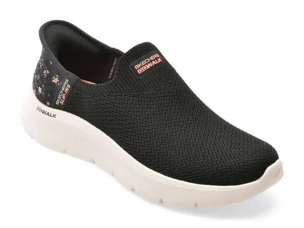Pantofi sport SKECHERS negri, GO WALK FLEX, din material textil