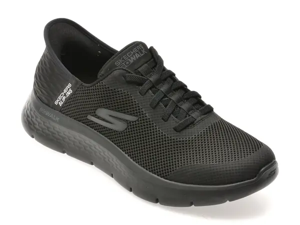 Pantofi sport SKECHERS negri, GO WALK FLEX, din material textil