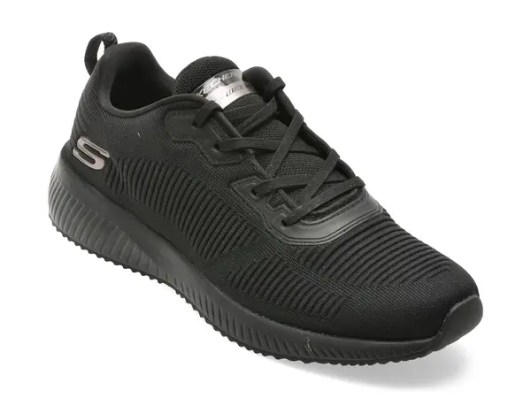 Pantofi sport SKECHERS negri, SQUAD, din material textil