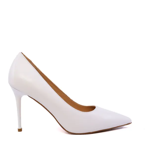 Pantofi stiletto femei Enzo Bertini albi din piele naturală 1391DP9462A