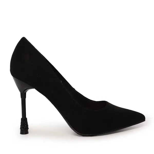 Pantofi stiletto femei Solo Donna negri cu toc decorat 1160DP2200VN