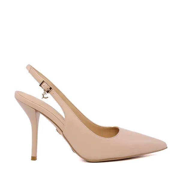 Pantofi stiletto slingback femei Luca di Gioia bej din piele 1261DD8422BE