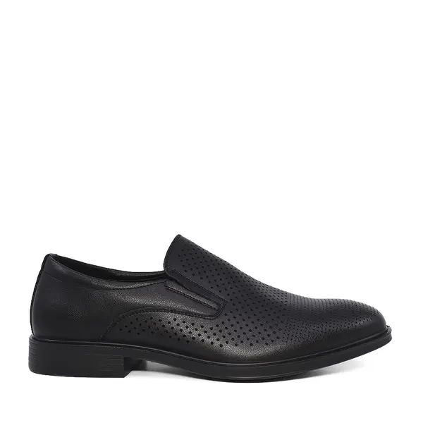 Pantofi tip loafers bărbați Benvenuti negri din piele 3859bpf438n