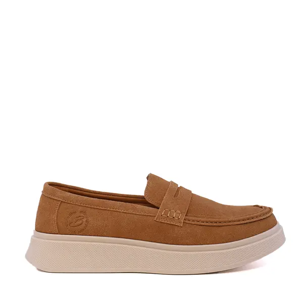 Pantofi tip mocasin bărbați Benvenuti camel din piele întoarsă 1531BM0524VCA