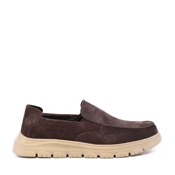 Pantofi tip mocasin bărbați Benvenuti maro din piele întoarsă 3851BM809VM