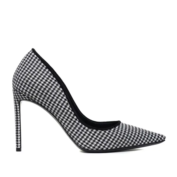 Pantofi Zurra Pepit Textil, Alb/Negru - Premium Collection - 35 / 10 cm