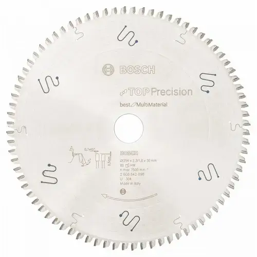 Panza de ferastrau circular Bosch Top Precision Best for Multi Material, 254 x 30 mm, 80 dinti