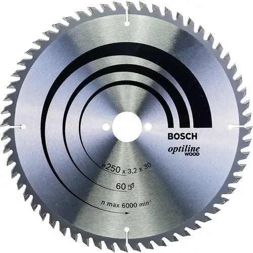 Panza fierastrau circular, lemn, 250 x 30 x 3.2 mm, 60 dinti
