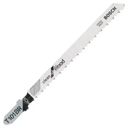 Panza fierastrau pendular Bosch T 101 BR , tija cu un prag de prindere (T), 100 mm, lemn, taiere dreapta, fina, 25 bucati