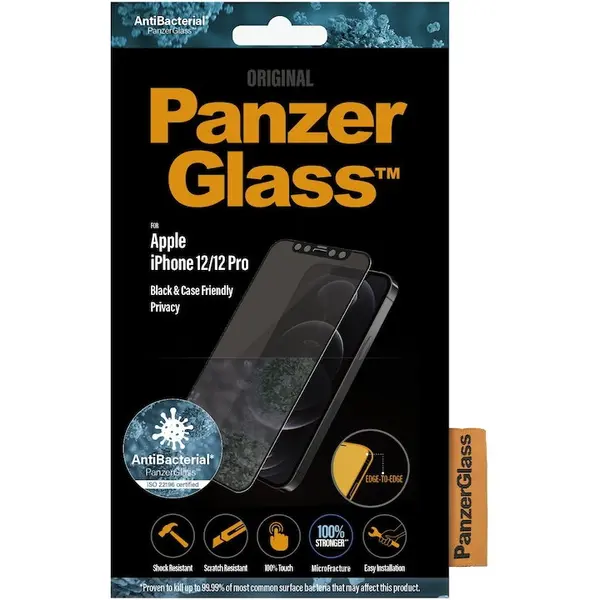 Panzerglass Folie de protectie PanzerGlass din sticla pentru Apple iPhone 12/12 Pro , privacy, Black