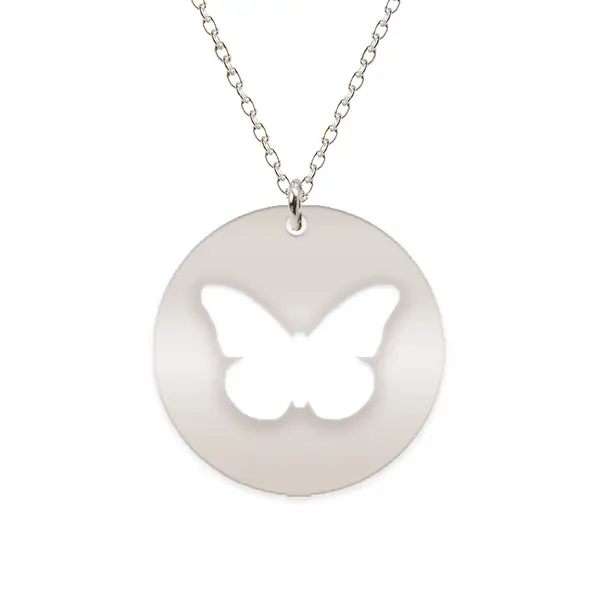 Papilio - Colier personalizat cu fluturas decupat din argint 925 - Banut