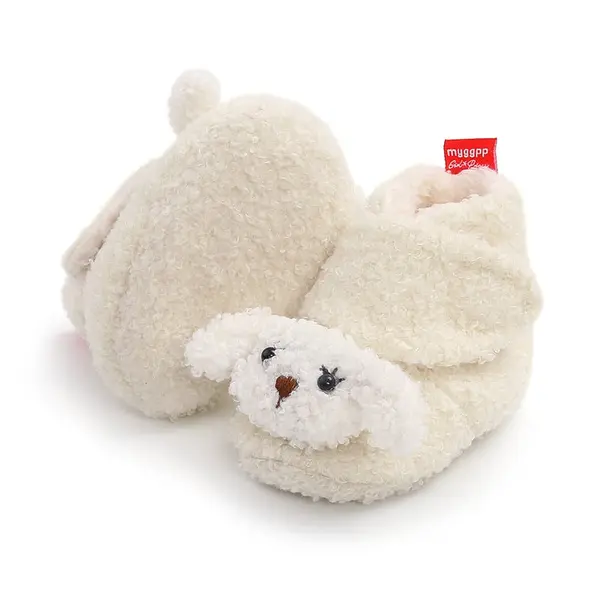 Papucei Bebelusi Curly Alb - 12-18 luni