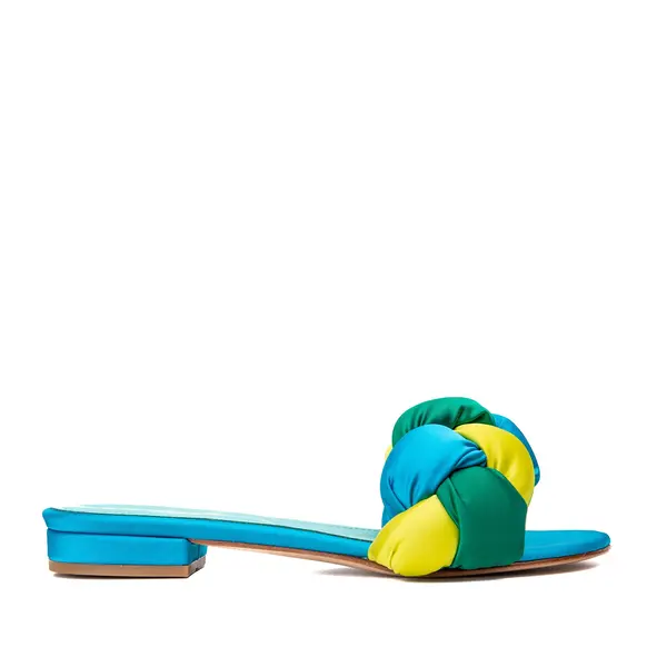 Papuci Adele Satin, Aqua - 34 / 9.5 cm - Subtire
