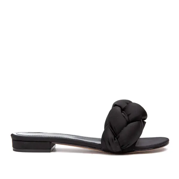 Papuci Adele Satin, Negri - 36 / 9.5 cm - Subtire