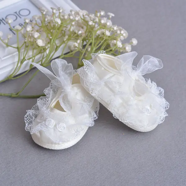 Papuci Bebe Rose Crem - 13 cm