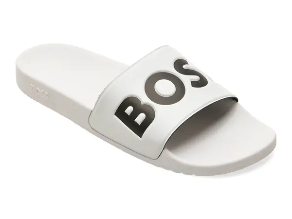 Papuci BOSS albi, 6835, din pvc