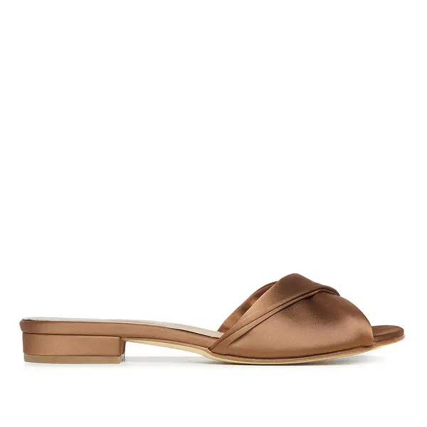 Papuci Cleo Satin, Mocha Mousse - 34 / 1cm