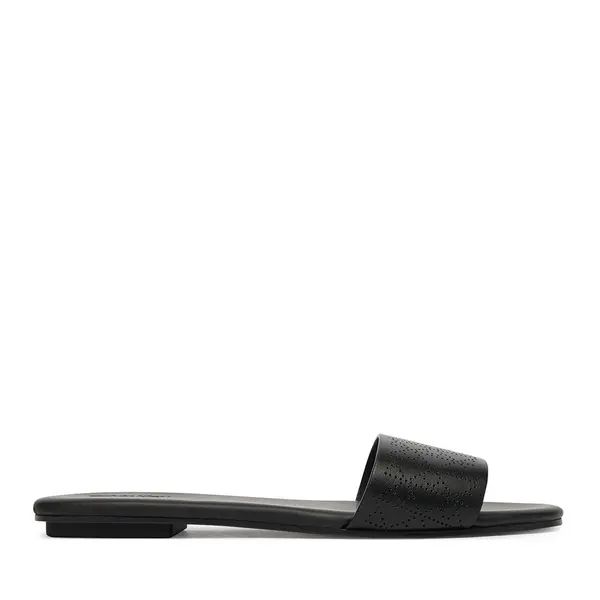 Papuci de plajă femei Calvin Klein negri din piele 2371DST2857N