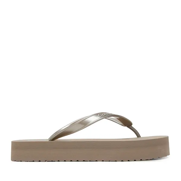 Papuci de plajă femei Calvin Klein taupe 2371DSL3120TA