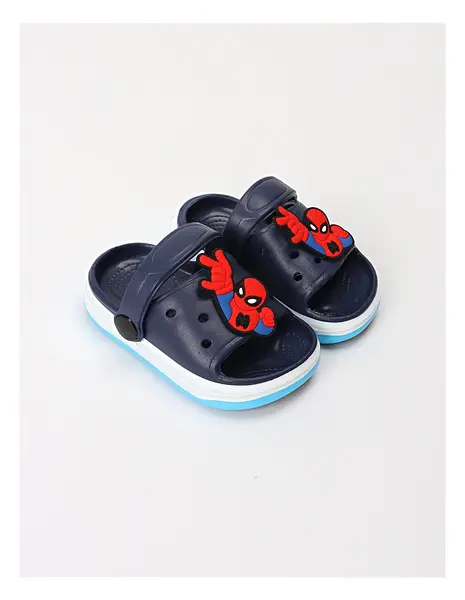 Papuci de spuma + Jibbtz SpiderMan bleumarin