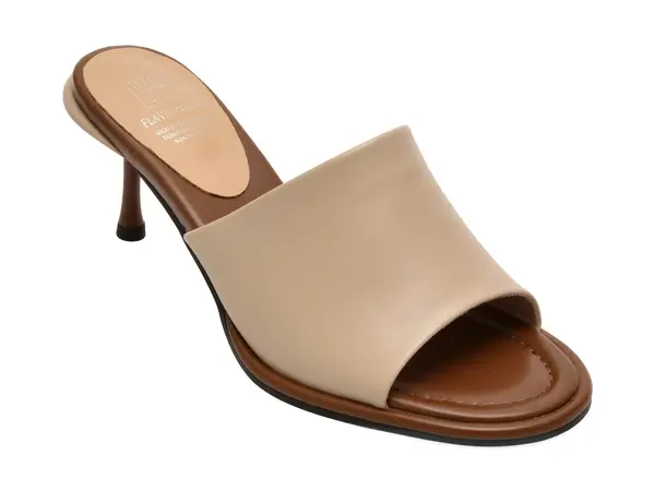 Papuci eleganti FLAVIA PASSINI bej, H5778, din piele naturala