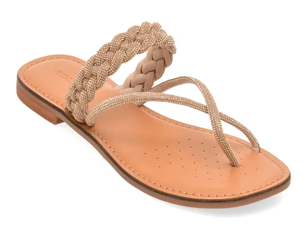 Papuci GEOX nude, D65YMJ, din piele ecologica