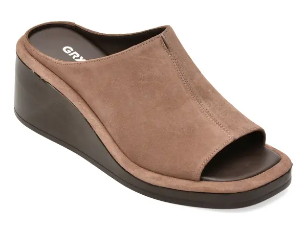 Papuci GRYXX gri, 1461255, din piele intoarsa