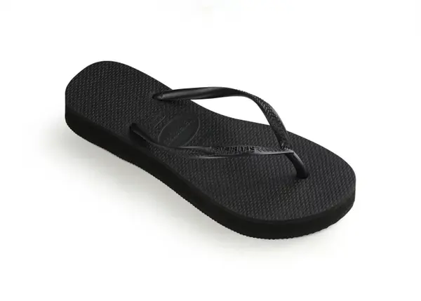 Papuci Havaianas cu talpa groasa din cauciuc natural, negru