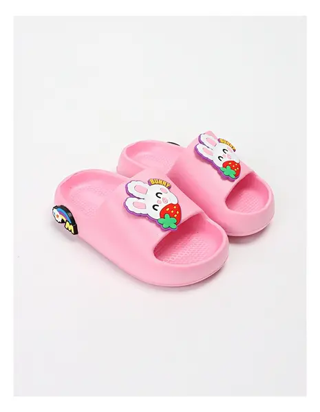 Papuci spuma Bunny, cu roz
