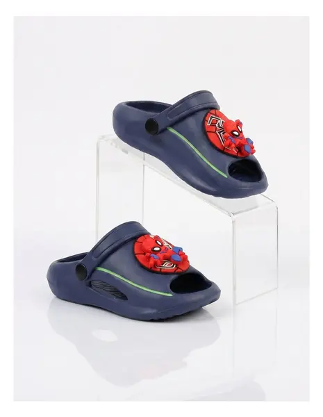 Papuci spuma Jibbtz rotativ Spider-Man, bleumarin