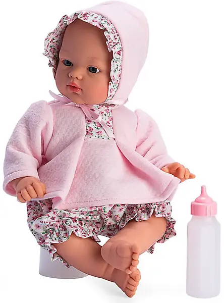 Papusa Asi - Baby Koke, cu costum roz cu gluga, 36 cm