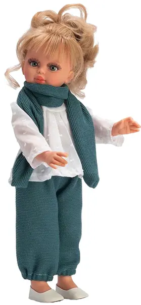Păpuşă Asi Dolls - Sabrina, cu pantaloni tricotati si o esarfa, 40 cm